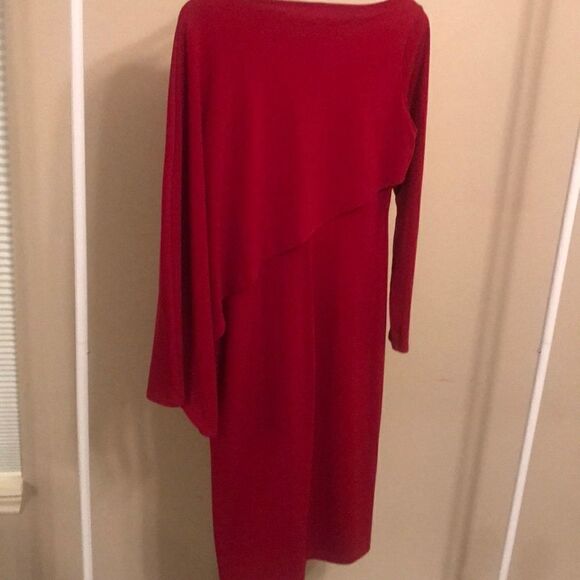 Lundstrom Asymmetrical Panel Red Dress - Size SM - Picture 6 of 7